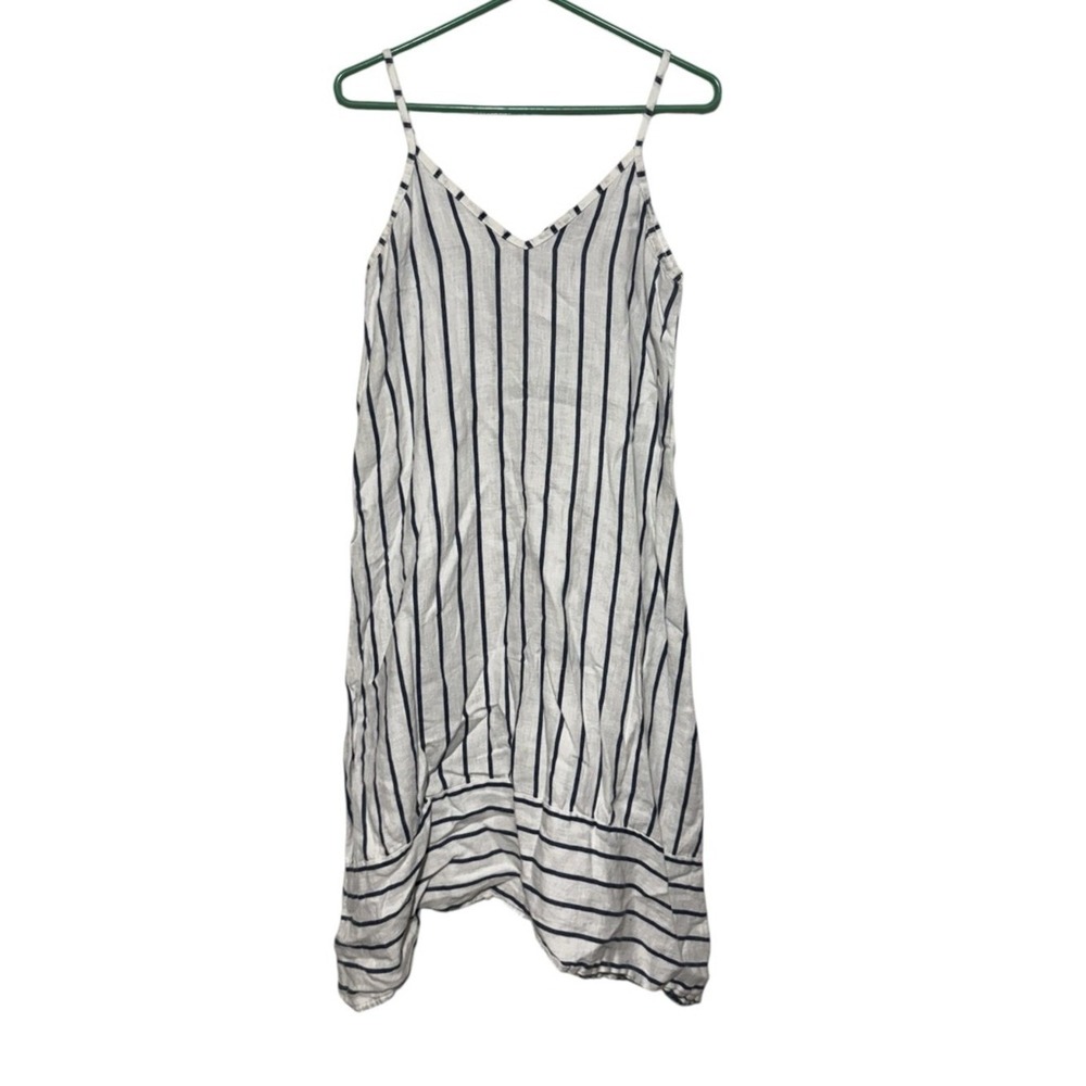 Terzo Millennio 100% Linen Striped Tank Dress Size S Old Money Vacation Preppy